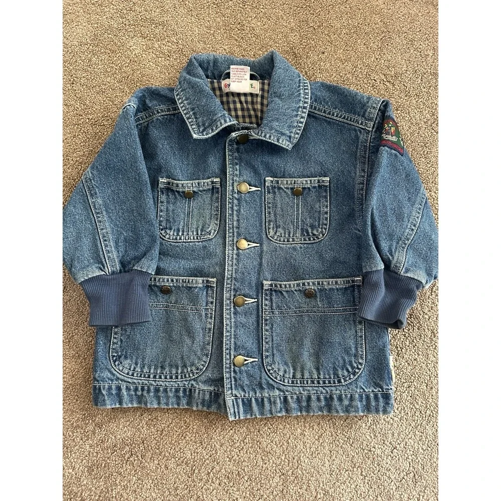 Vintage 90s Children's Gymboree Denim Jacket Size Small Quilt Like Lining
